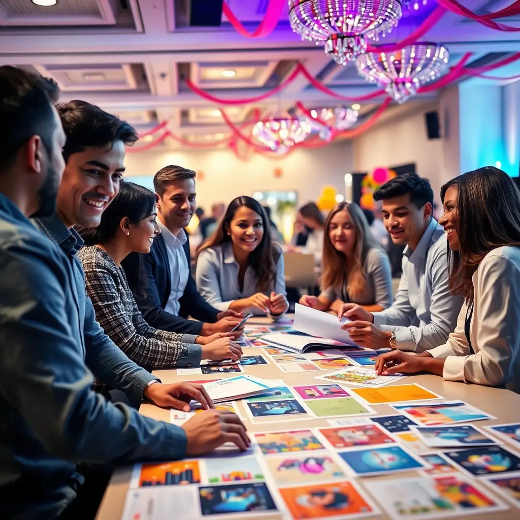 A group of people sitting around a table.